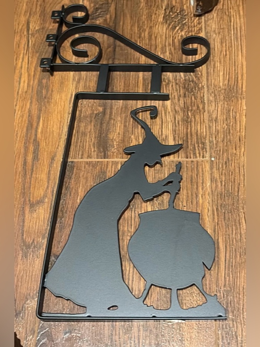 Black Witch and Cauldron Metal Wall Decor - Home Accent